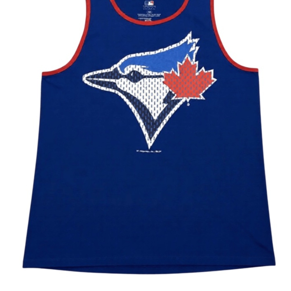 MLB Women's Blue Jays Jersey Tank with Red Trim
